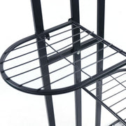 4-tier Iron Display Rack with Shelves for 5 Potted Plants