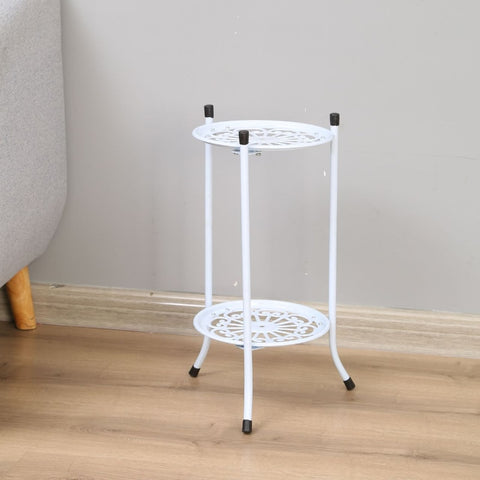 Freestanding 2-Tier Value Plant Stand in White or Black Painted Metal