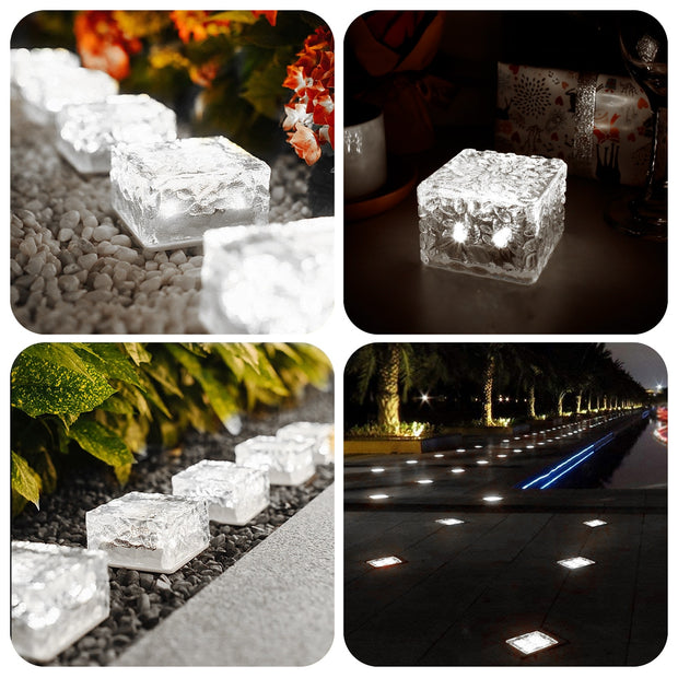 4Pcs/Set LED Solar Brick Garden Light