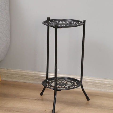 Freestanding 2-Tier Value Plant Stand in White or Black Painted Metal