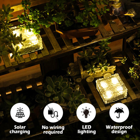 4Pcs/Set LED Solar Brick Garden Light