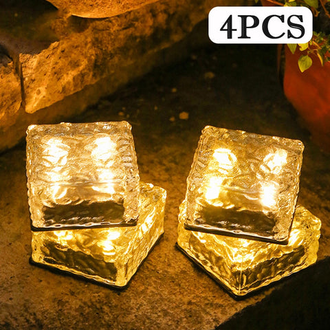 4Pcs/Set LED Solar Brick Garden Light