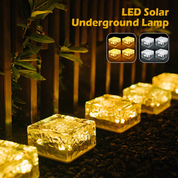 4Pcs/Set LED Solar Brick Garden Light